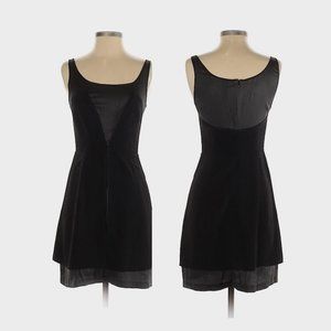 Zac Posen Black Ponte Dress with Sheer Sweetheart